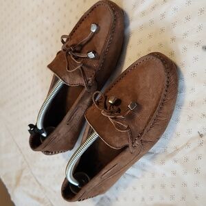 BLACK By Saks Fifth Avenue Tan Leather Driving Loafers Size 7.5 B